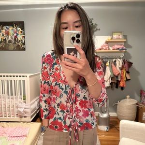 Sezane Gloria Blouse Floral - Size 0 (Actually size 2)
